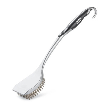 Libman 566 Grill Brush, Long Handle, w Scraper, Stainless Steel - Win Depot