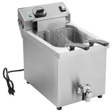 Cecilware Pro EL2X15 Electric Countertop Fryer with Two 15 lb. Fry Pot