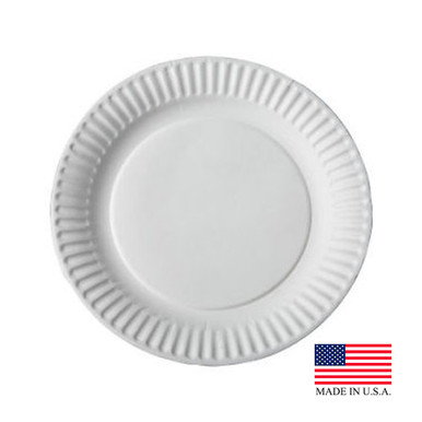 9 White Uncoated Paper Plate - 1200/Case