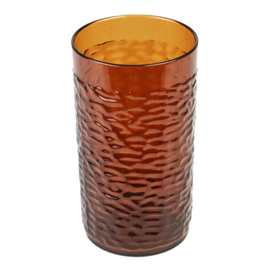 Choice 16 oz. Amber SAN Plastic Pebbled Tumbler - 12/Pack