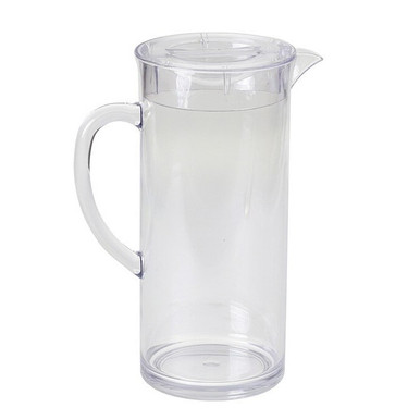 Tablecraft 319 Clear Poly Pitcher with Lid & Ice Core, 0.5 Gallon