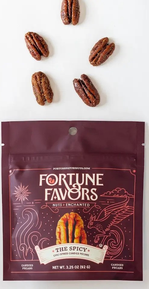 Fortune Favors the Spicy Candied Pecans 3.25 oz Pouch - Olsson's