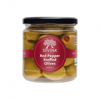Divina Red Pepper Stuffed Green Olives