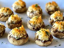 Mushrooms stuffed with spinach and cheese