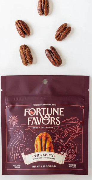 Fortune Favors the Spicy Candied Pecans 3.25 oz Pouch