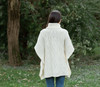 Aran Cowl Neck Irish Poncho ML145 Natural SAOL Knitwear Back View