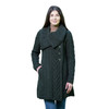 Classic Cable Coat ML120 Army Green SAOL Knitwear Front View