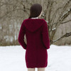 Celtic Aran Jacket ML128 Wine SAOL Knitwear Reverse View