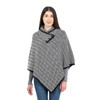 Ladies Herringbone Cape AWL318 Navy Blue SAOL Knitwear Front View