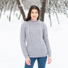 Cable Knit Crew Sweater ML102 Grey SAOL Knitwear Front View