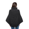 Cable Stitch Poncho ML132 Charcoal SAOL Knitwear Reverse View