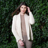 Open Front Cable Knit Cardigan AWL121 Natural White SAOL Knitwear Front View