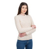 Ladies Aran Tunic Sweater AWL115 Natural White SAOL Knitwear Side View