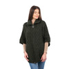 Funnel Neck Poncho Jacket ML107 Army Green SAOL Knitwear Front View