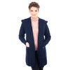 Ladies Classic Fit Long Cardigan with Hood ML116 Navy Blue SAOL Knitwear Front View