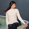 Ladies Crew Neck Sweater AWL103 Natural White SAOL Knitwear Front View