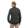 Mens Zipper Cardigan MM205 Army Green SAOL Knitwear Reverse View