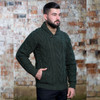Mens Shawl Collar Single Button Sweater MM203 Army Green SAOL Knitwear Front View