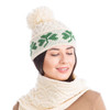 Green Shamrock Wool Hat ML253 Natural White SAOL Knitwear