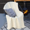 Honeycomb Merino Wool Aran Throw Natural MT101 SAOL