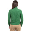 ML150 Cable Knit Turtle Neck Sweater Green Back Studio SAOL Knitwear