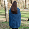 Cowl Neck Button Poncho ML169 - 106 Marl Blue Knitwear