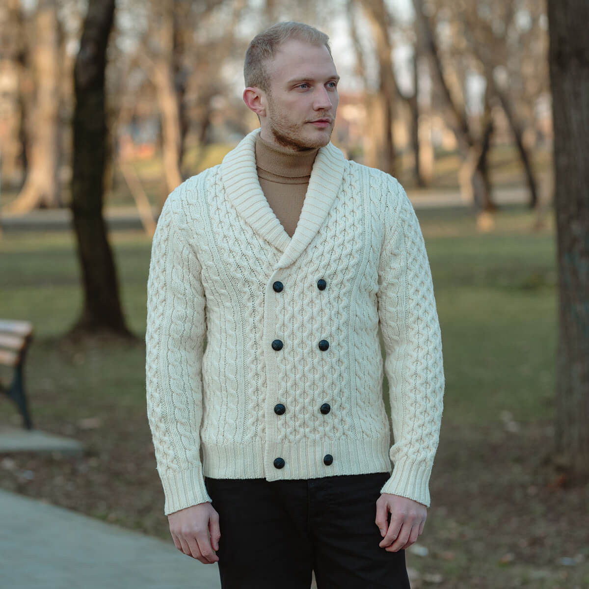 Double Breasted Shawl Cardigan | SAOL | SaolKnitwear.com