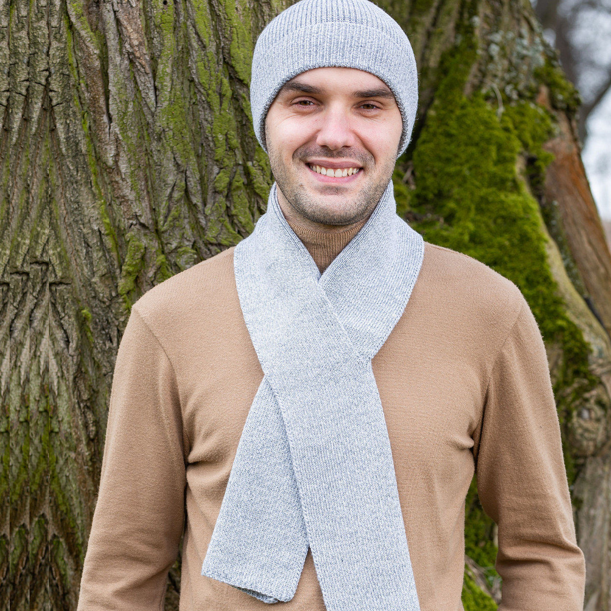 Mens Wool Knit Scarf - Main Image