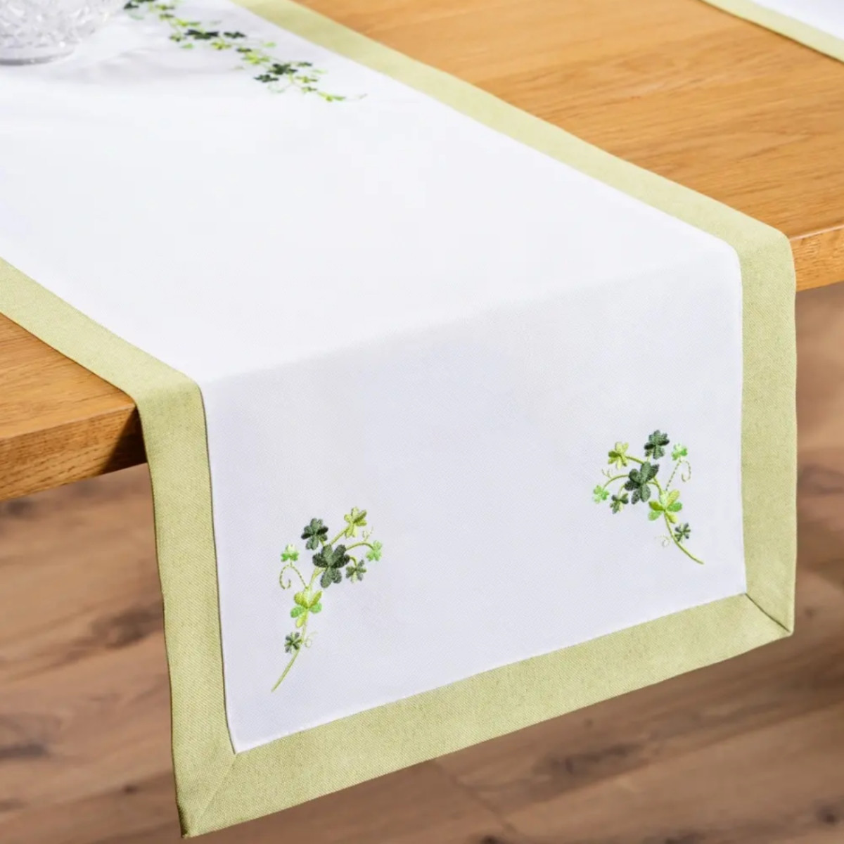 Packs of 40 Shades of Green Shamrock Table Runner 14x72