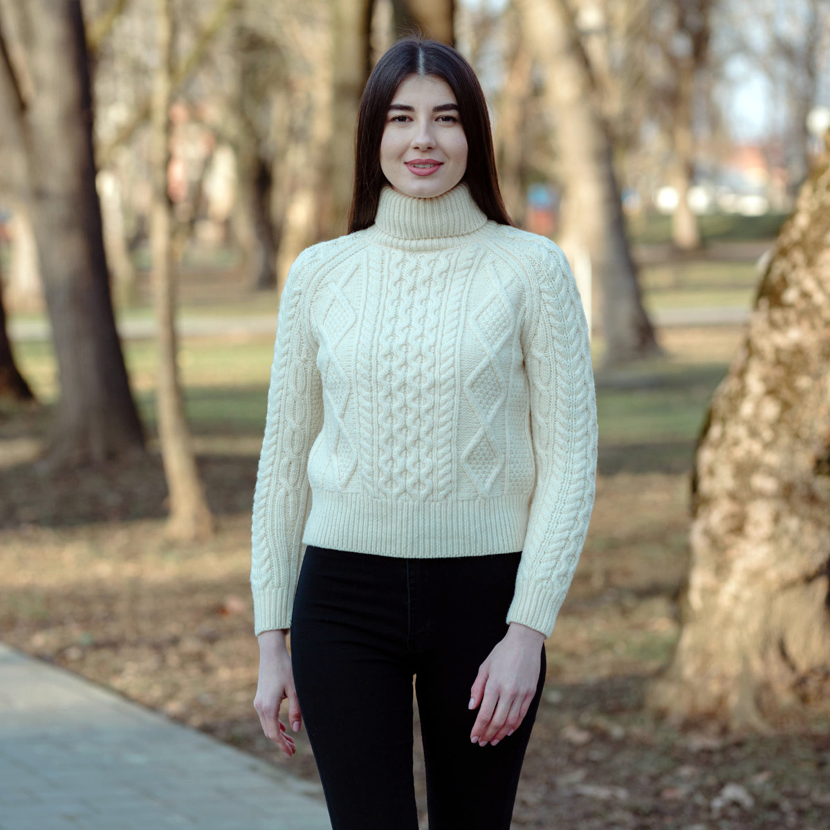 Cable Knit Turtle Neck Sweater | SAOL Knitwear