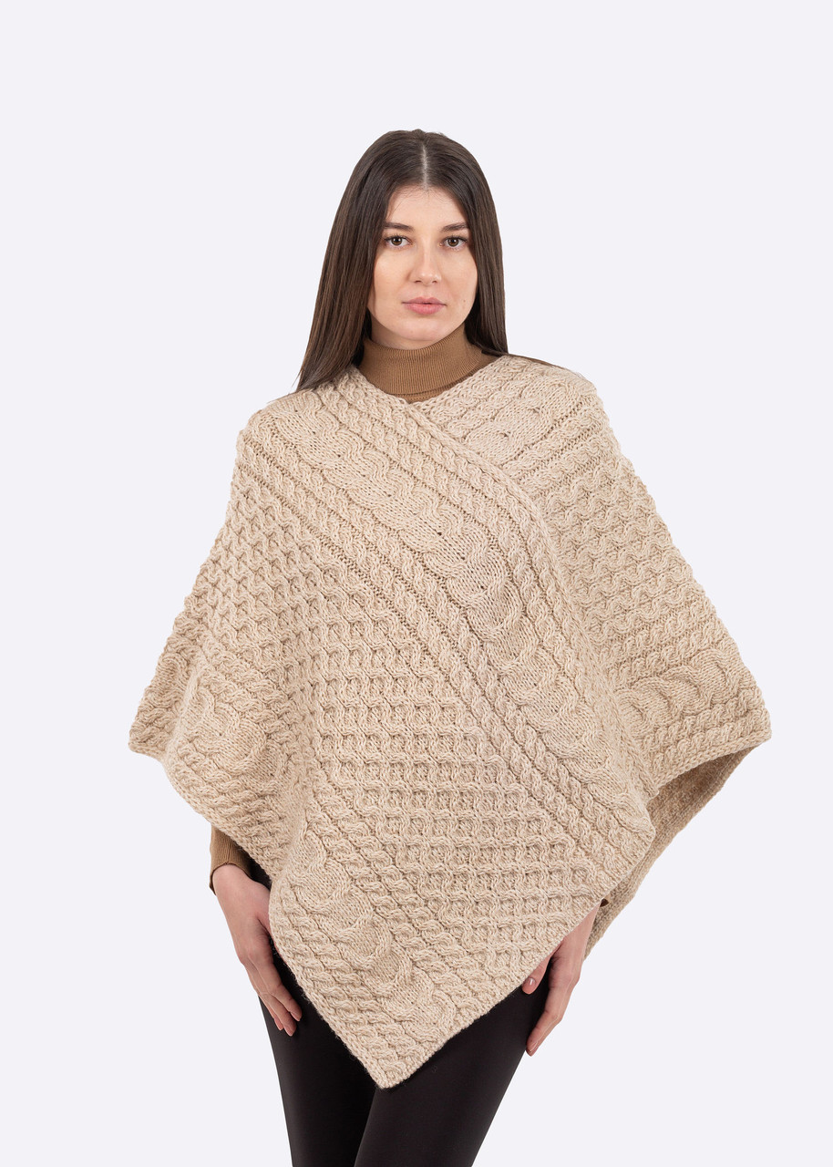 Saol cable knit poncho