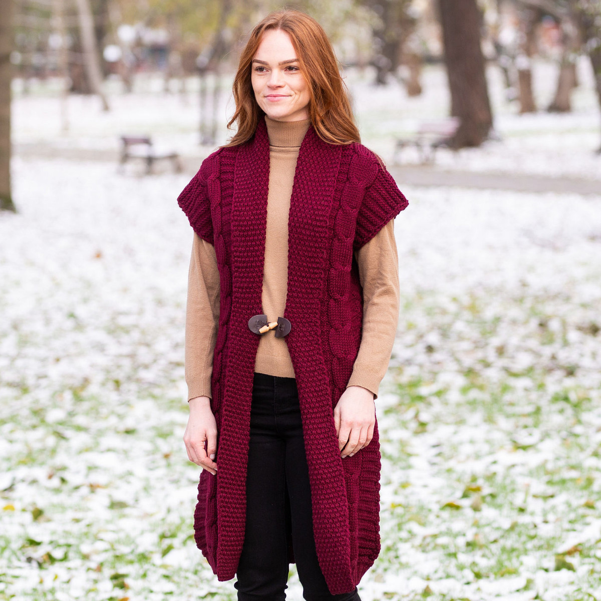 Sleeveless Shawl Collar Cardigan