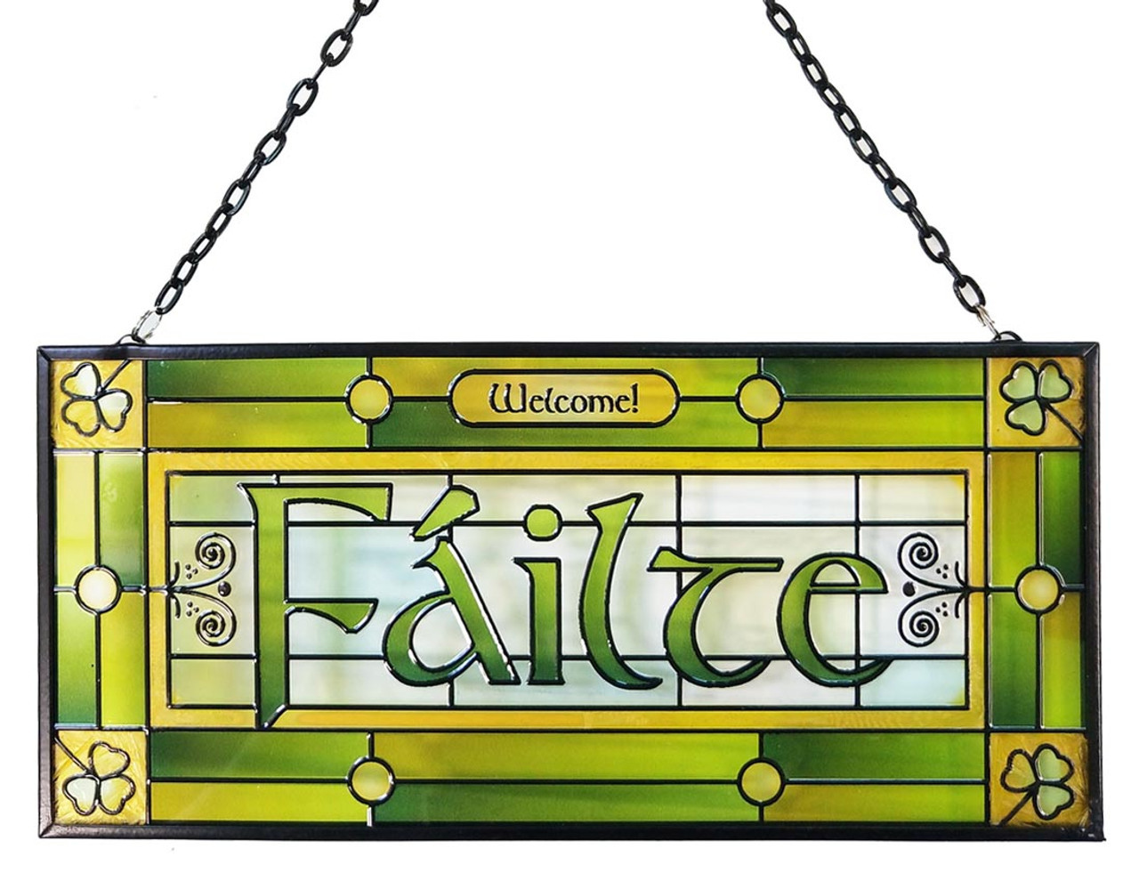 Failte - Celtic Reflections glass panel