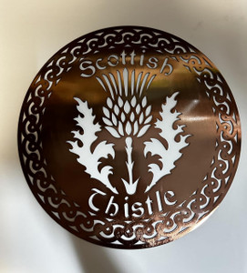 Exclusively Irish Thistle Irish Round-Shaped Celtic Wall Hang Housewarming Decoration - Black Nickel