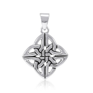 Quaternary Celtic Knot Silver Pendant