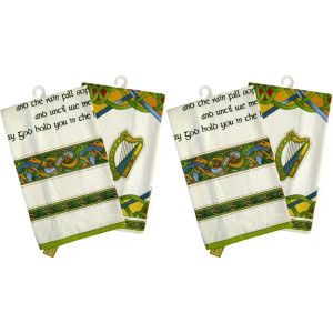 Irish Blessing & Emblems of Ireland Tea Towel Set of 2