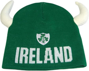 Green Ireland Viking Style Hat with Horns