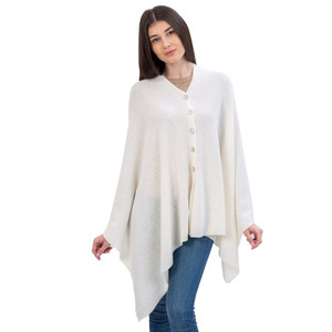 Lambswool Shawl LLS-100 Lambswool White SAOL Knitwear Front View