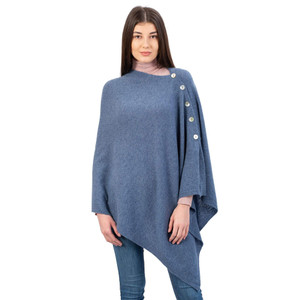 Lambswool Shawl LLS-100 Lambswool Blue SAOL Knitwear Front View