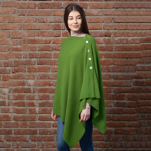 Lambswool Shawl LLS-100 Lambswool Green SAOL Knitwear Side View