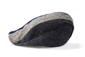 Men’s Irish Striped Tweed Cap - 100% Wool, Modern Design
