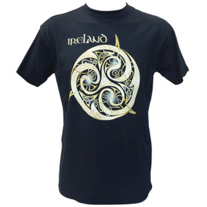 Navy Celtic Knot Ireland Cotton T Shirt