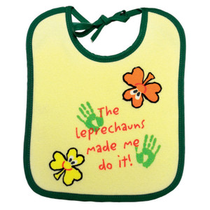Yellow Leprechauns Made Me Do It Bib
