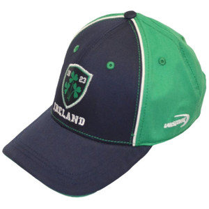 Navy/Green Ireland Shamrock Crest Kids Baseball Cap