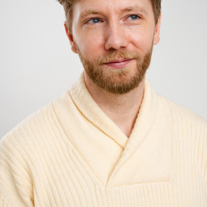 Men's Shawl Collar Fisherman Sweater MM224 Natural White SOAL Knitwear Details View