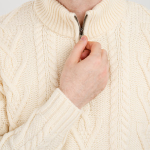 Mens Zip Neck Fisherman Sweater