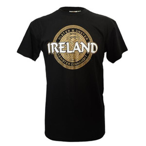 Black Ireland Four Provinces Cotton T Shirt