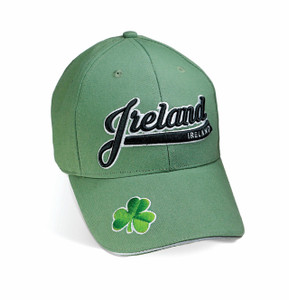 Irish Shamrock Embroidered Baseball Cap - Green