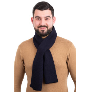 Mens Wool Knit Scarf AWM313 Navy Blue SAOL Knitwear