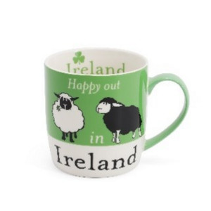 Happy Out Irish Sheep Bone China Mug